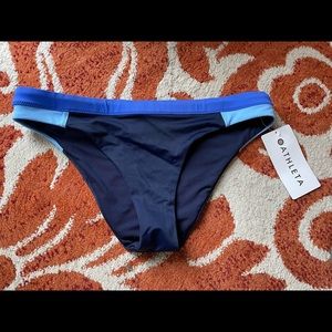 Athleta M colorblock blue Freestyle Bikini Swim Bottom